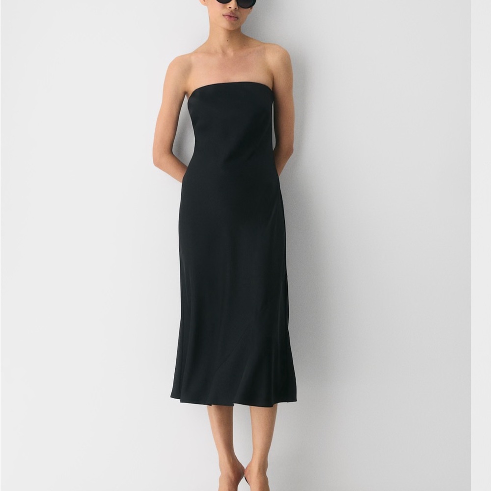 Aritzia TEN strapless satin midi dress NEW